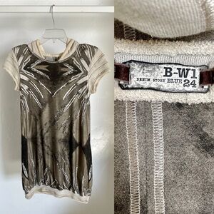 BEATE HEYMANN European STREET COUTURE Matte Metallic MINI DRESS Size 8